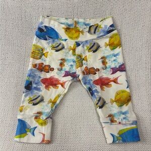 Lili Lane, Ocean Print Leggings, USA Handmade Tropical Fish Pants